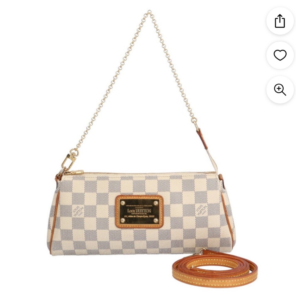Louis Vuitton DAMIER AZUR EVA Pochette with leather strap